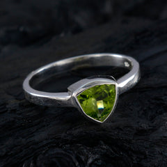Peridot Solitaire Moroccan Sterling Silver Green Gems Dainty Traditional Ring Jewellery