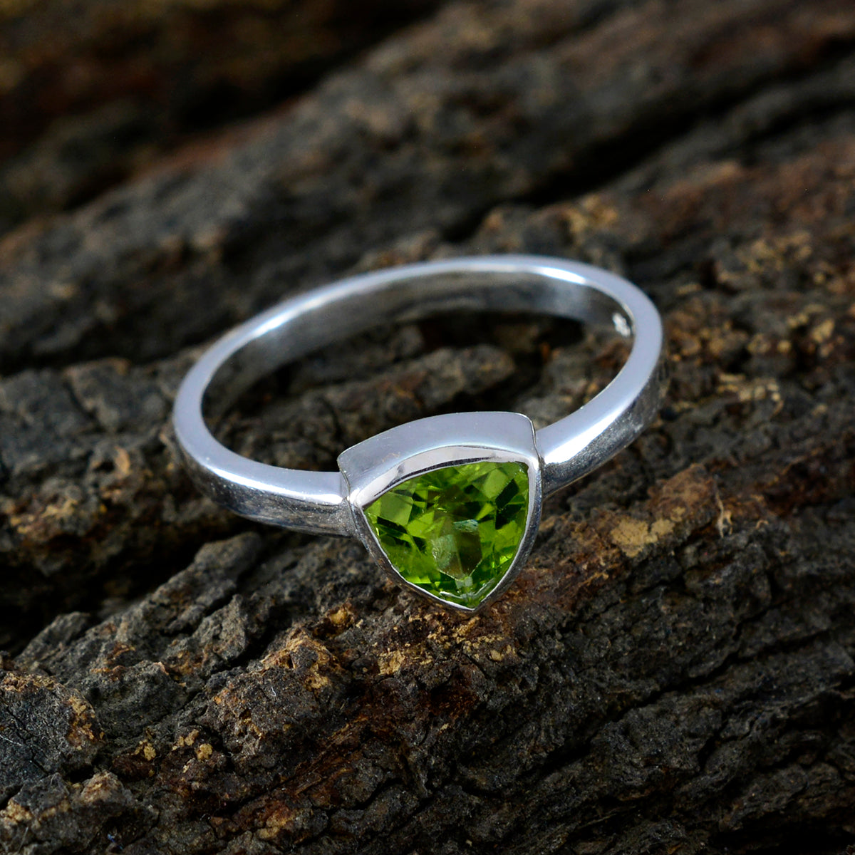 Peridot Solitaire Moroccan Sterling Silver Green Gems Dainty Traditional Ring Jewellery