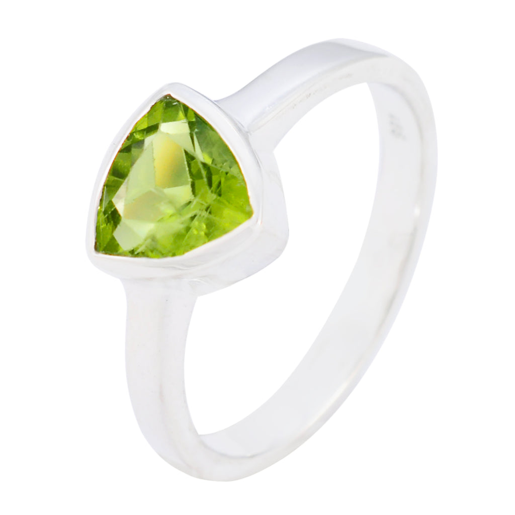 Peridot Solitaire Moroccan Sterling Silver Green Gems Dainty Traditional Ring Jewellery