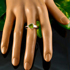 Peridot Solitaire Egyptian 925 Sterling Silver Green Gemstone Tiny Geometric Ring Jewelry