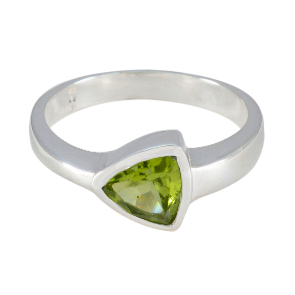 Peridot Solitaire Egyptian 925 Sterling Silver Green Gemstone Tiny Geometric Ring Jewelry Main image