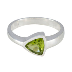 Peridot Solitaire Egyptian 925 Sterling Silver Green Gemstone Tiny Geometric Ring Jewelry