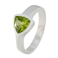 Peridot Solitaire Egyptian 925 Sterling Silver Green Gemstone Tiny Geometric Ring Jewelry
