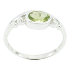 Peridot Solitaire American 925 Sterling Silver Green Gemstones Delicate Sophisticated Ring Jewellery
