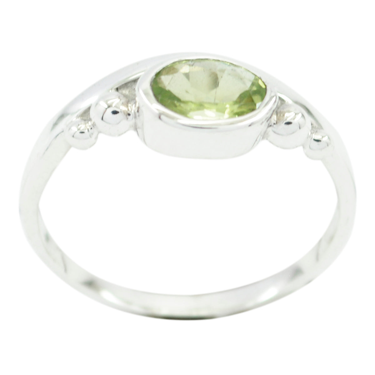 Peridot Solitaire American 925 Sterling Silver Green Gemstones Delicate Sophisticated Ring Jewellery