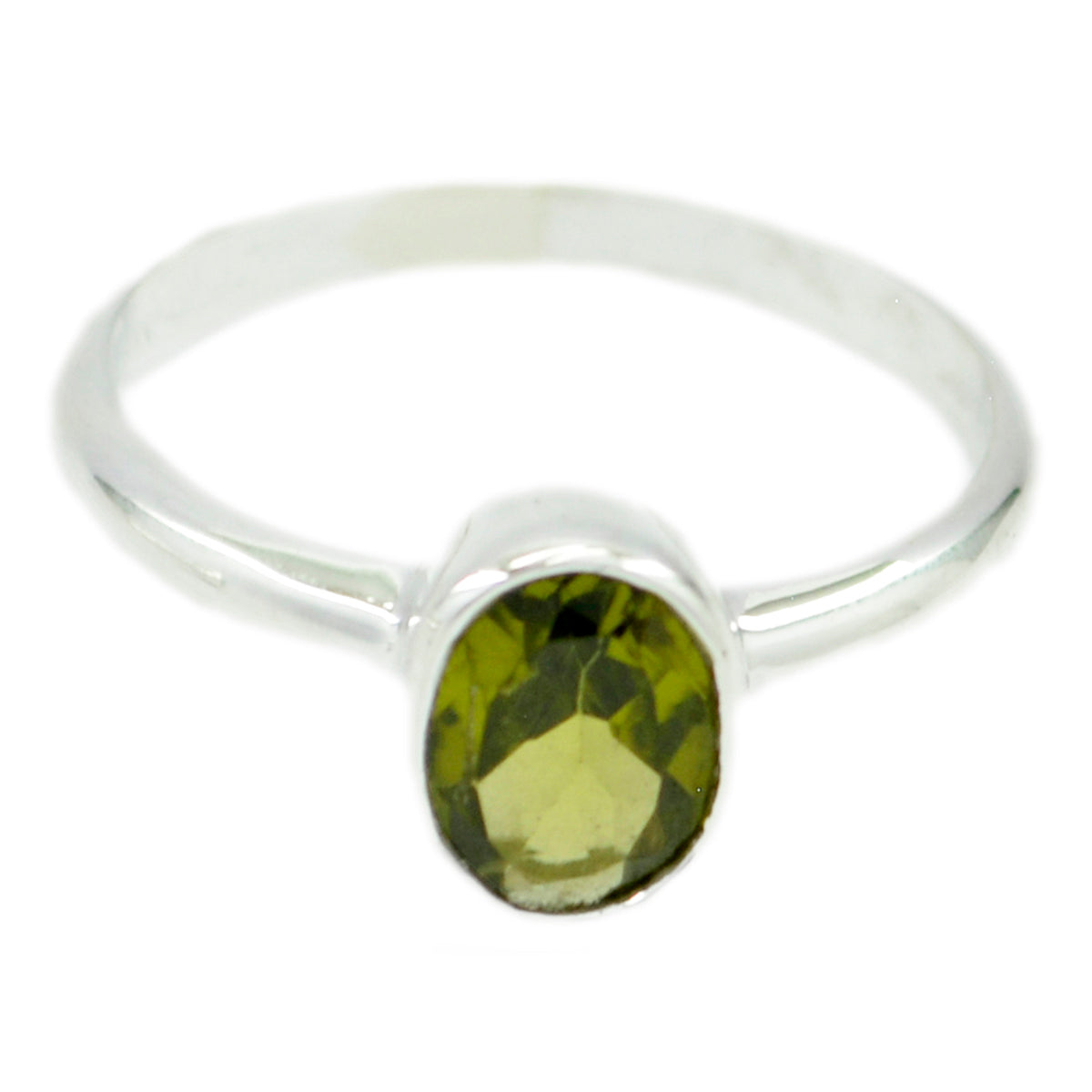 Peridot Solitaire Turkish 925 Sterling Silver Green Gemstones Delicate Sophisticated Ring Jewellery