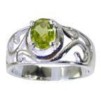 Peridot Solitaire Mexican 92.5 Silver Green Gemstone Minimal Filigree Ring Jewelry
