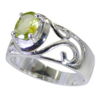Peridot Solitaire Mexican 92.5 Silver Green Gemstone Minimal Filigree Ring Jewelry