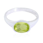 Peridot Solitaire Japanese Silver Green Gemstone Dainty Contemporary Ring Jewellery
