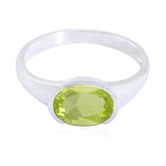 Peridot Solitaire Japanese Silver Green Gemstone Dainty Contemporary Ring Jewellery