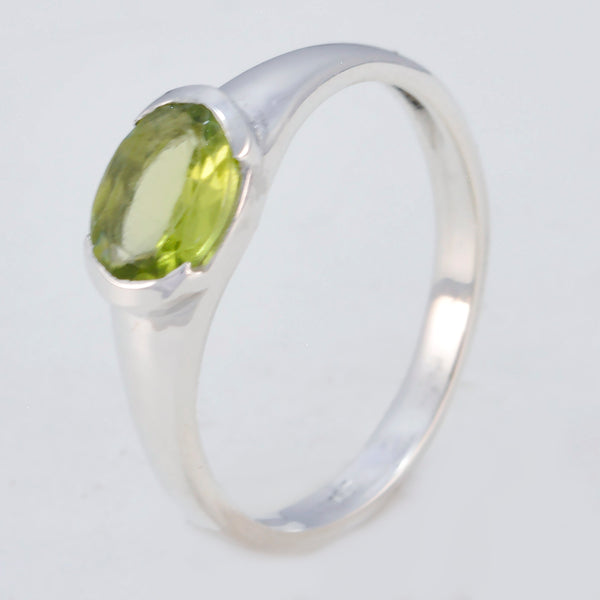 Peridot Solitaire Japanese Silver Green Gemstone Dainty Contemporary Ring Jewellery