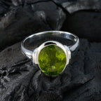 Peridot Solitaire African Silver Green Gems Minimal Traditional Ring Jewellery
