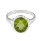 Peridot Solitaire African Silver Green Gems Minimal Traditional Ring Jewellery