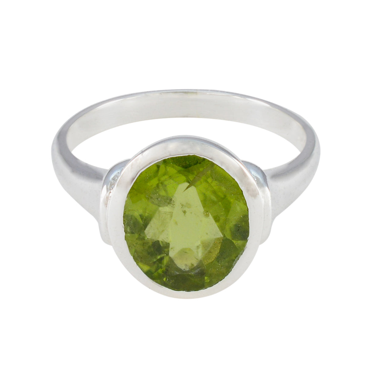 Peridot Solitaire African Silver Green Gems Minimal Traditional Ring Jewellery