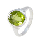 Peridot Solitaire African Silver Green Gems Minimal Traditional Ring Jewellery