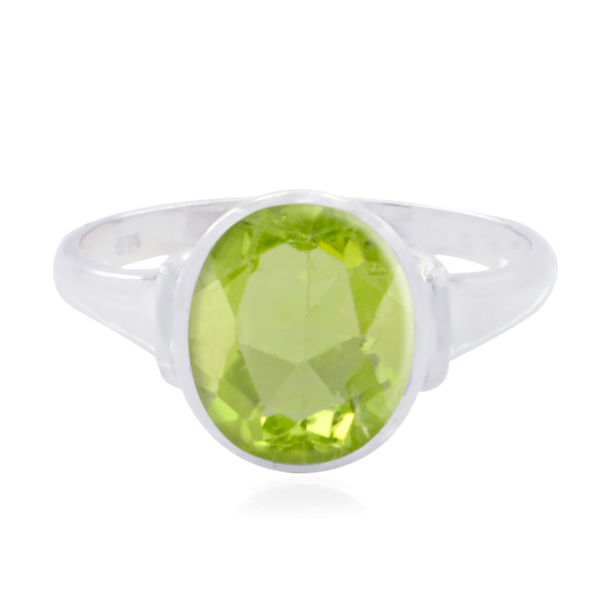 Peridot Solitär Afrikanisches Silber Grüne Edelsteine Minimal Traditioneller Ring Schmuck