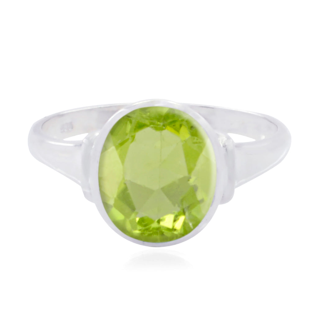 Peridot Solitaire African Silver Green Gems Minimal Traditional Ring Jewellery