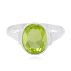 Peridot Solitaire African Silver Green Gems Minimal Traditional Ring Jewellery