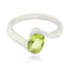 Peridot Solitaire Japanese 92.5 Silver Green Gemstones Whisper thin Modern Ring Jewelry