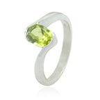 Peridot Solitaire Japanese 92.5 Silver Green Gemstones Whisper thin Modern Ring Jewelry