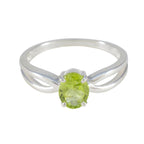 Peridot Solitaire American 925 Silver Green Gemstone Delicate Sophisticated Ring Jewelry