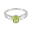 Peridot Solitaire American 925 Silver Green Gemstone Delicate Sophisticated Ring Jewelry