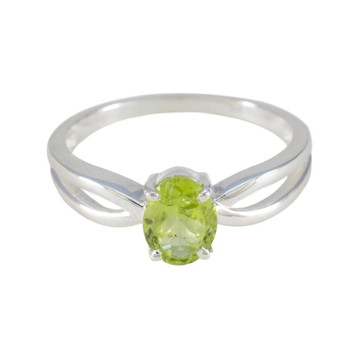 Peridot Solitär Amerikanischer 925 Silber Grüner Edelstein Zarter, anspruchsvoller Ringschmuck