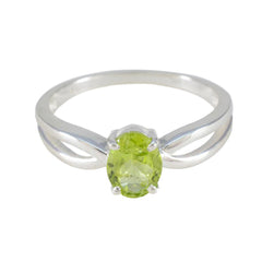 Peridot Solitär Amerikanischer 925 Silber Grüner Edelstein Zarter, anspruchsvoller Ringschmuck