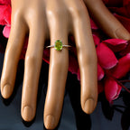 Peridot Solitaire American 925 Sterling Silver Green Gemstone Elegant  Glamorous Ring Jewellery