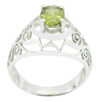 Peridot Solitaire Mexican 92.5 Silver Green Gemstone Whisper thin Filigree Ring Jewellery