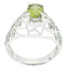 Peridot Solitaire Mexican 92.5 Silver Green Gemstone Whisper thin Filigree Ring Jewellery