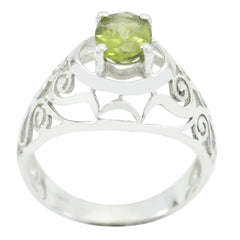 Peridot Solitaire Mexican 92.5 Silver Green Gemstone Whisper thin Filigree Ring Jewellery