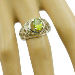 Peridot Solitaire Mexican 92.5 Silver Green Gemstone Whisper thin Filigree Ring Jewellery