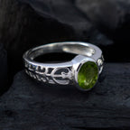 Peridot Solitaire Latin American Silver Green Gemstones Whisper thin Rope Wire Ring Jewellery