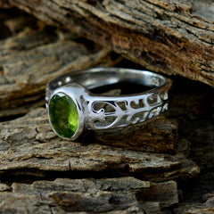 Peridot Solitaire Latin American Silver Green Gemstones Whisper thin Rope Wire Ring Jewellery