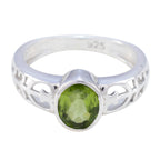 Peridot Solitaire Latin American Silver Green Gemstones Whisper thin Rope Wire Ring Jewellery