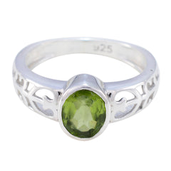 Peridot Solitaire Latin American Silver Green Gemstones Whisper thin Rope Wire Ring Jewellery