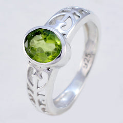 Peridot Solitaire Latin American Silver Green Gemstones Whisper thin Rope Wire Ring Jewellery
