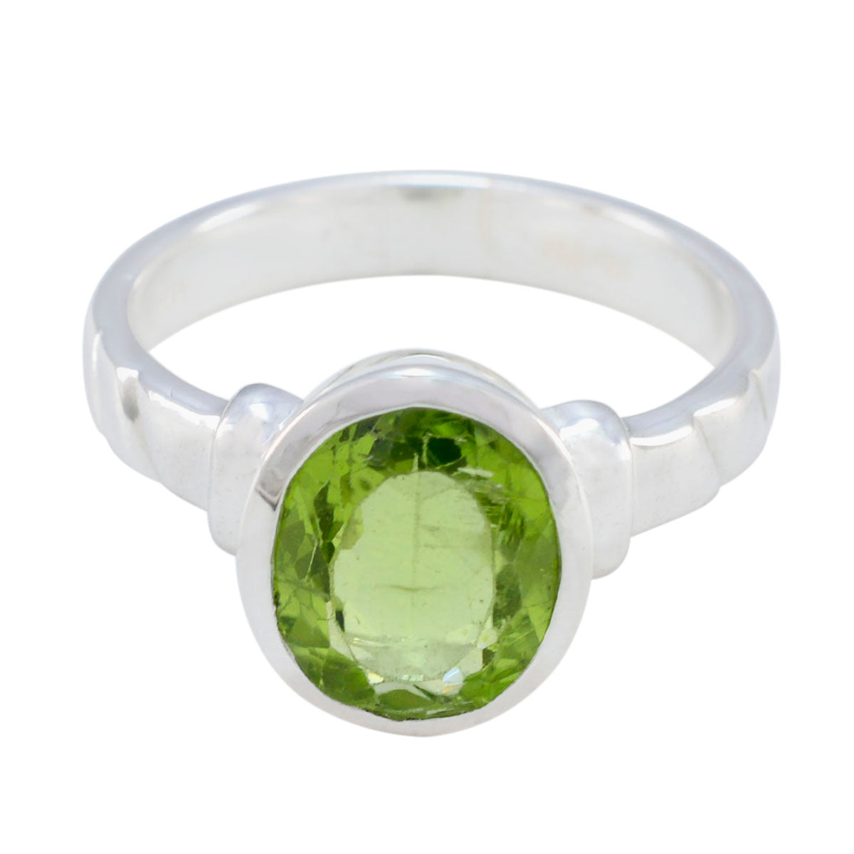 Peridot Solitaire Russian 92.5 Silver Green Gemstone Classic Fairytale Ring Jewelry Hoofdafbeelding