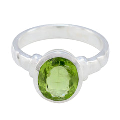 Peridot Solitaire Russian 92.5 Silver Green Gemstone Classic Fairytale Ring Jewelry