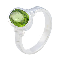 Peridot Solitaire Russian 92.5 Silver Green Gemstone Classic Fairytale Ring Jewelry