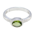 Peridot Solitaire Indian 92.5 Silver Green Gems Featherlight Twist Ring Jewellery