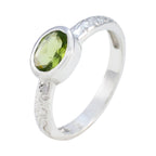Peridot Solitaire Indian 92.5 Silver Green Gems Featherlight Twist Ring Jewellery