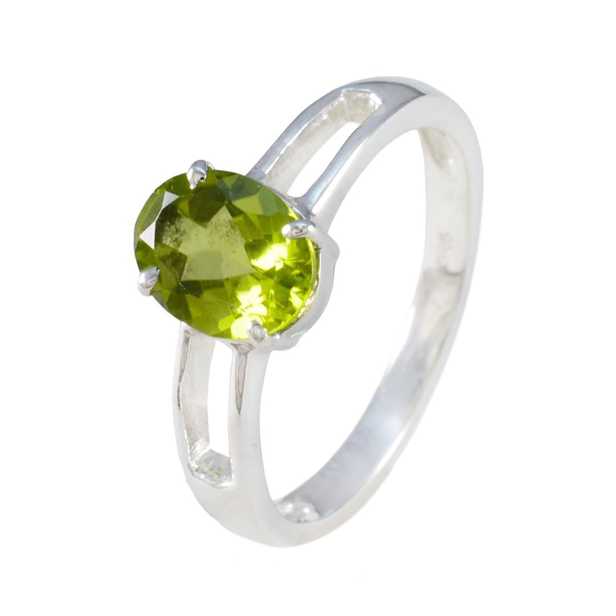 Peridot Solitaire German 925 Sterling Silver Green Gems Tiny Trendy Ring Jewellery Secondary image