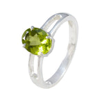Peridot Solitaire German 925 Sterling Silver Green Gems Tiny Trendy Ring Jewellery