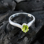 Peridot Solitaire Turkish 925 Silver Green Gemstones Dainty Abstract Ring Jewellery