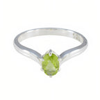 Peridot Solitaire Turkish 925 Silver Green Gemstones Dainty Abstract Ring Jewellery