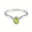 Peridot Solitaire Turkish 925 Silver Green Gemstones Dainty Abstract Ring Jewellery