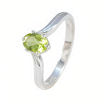 Peridot Solitaire Turkish 925 Silver Green Gemstones Dainty Abstract Ring Jewellery
