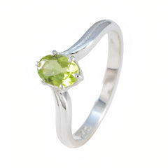 Peridot Solitaire Turkish 925 Silver Green Gemstones Dainty Abstract Ring Jewellery